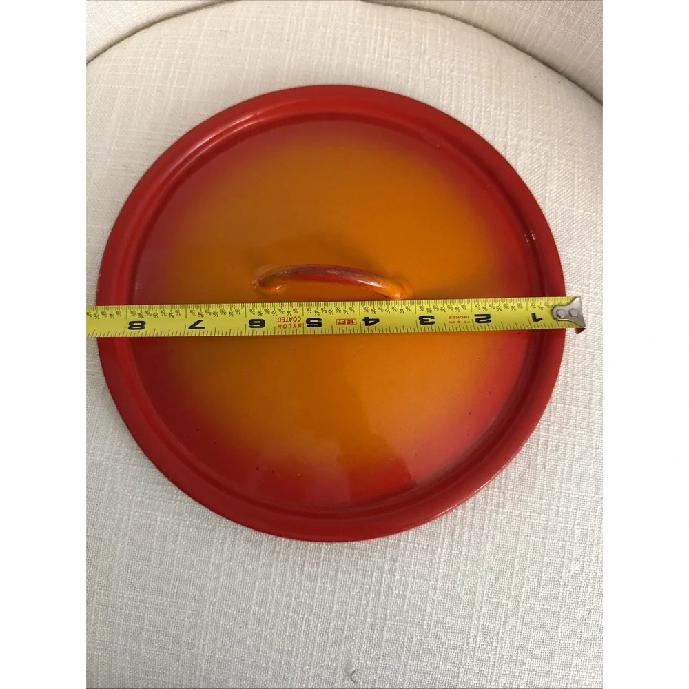 Descoware Cast Iron LID 22 FE Orange Flame‎ Belgium Vintage Cookware LID ONLY